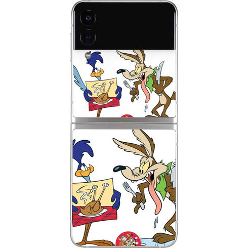 Looney Tunes Road Runner Wile E Coyote Food Galaxy Z Flip3 5G Skin
