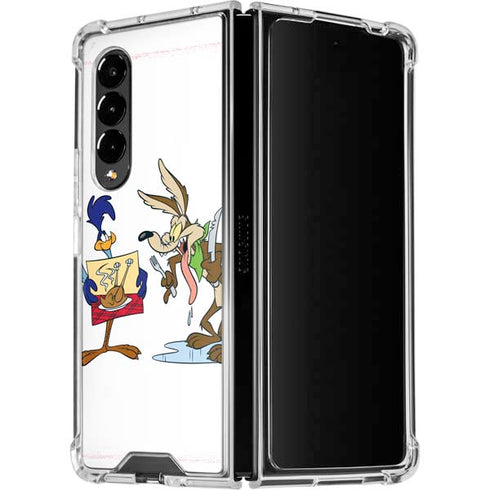 Looney Tunes Road Runner Wile E Coyote Food Galaxy Z Fold4 5G Clear Case