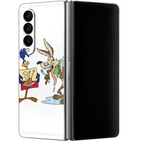 Looney Tunes Road Runner Wile E Coyote Food Galaxy Z Fold4 5G Skin