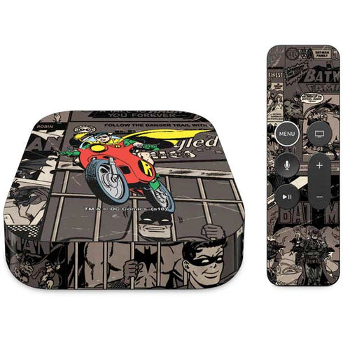 DC Comics Robin Vintage Action pose pattern Apple TV Skin
