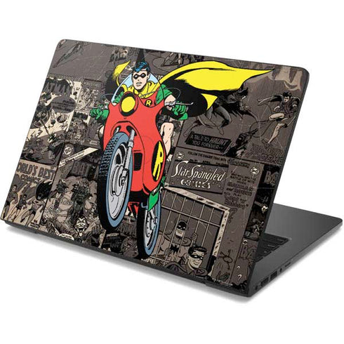DC Comics Robin Vintage Action pose pattern Dell Chromebook Skin
