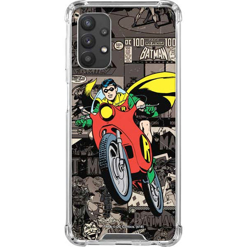 DC Comics Robin Vintage Action pose pattern Galaxy A32 5G Clear Case