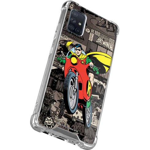 DC Comics Robin Vintage Action pose pattern Galaxy A51 5G Clear Case