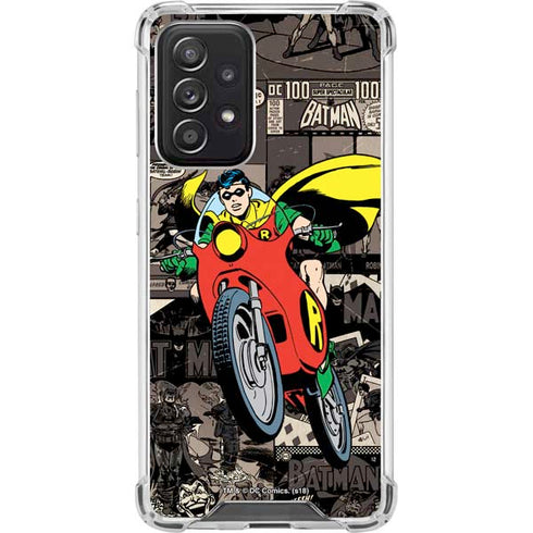 DC Comics Robin Vintage Action pose pattern Galaxy A52 5G Clear Case