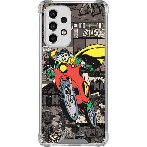 DC Comics Robin Vintage Action pose pattern Galaxy A53 5G Clear Case