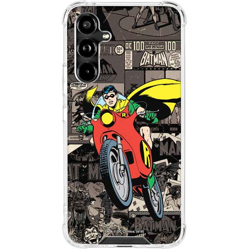 DC Comics Robin Vintage Action pose pattern Galaxy A54 5G Clear Case