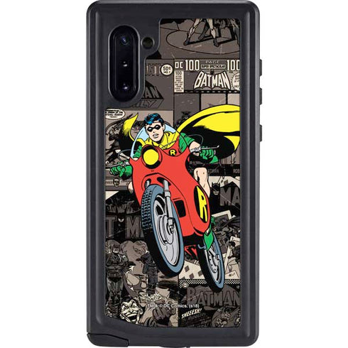 DC Comics Robin Vintage Action pose pattern Galaxy Note 10 Waterproof Case