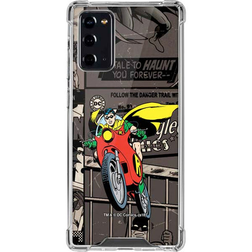 DC Comics Robin Vintage Action pose pattern Galaxy Note20 5G Clear Case