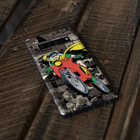 DC Comics Robin Vintage Action pose pattern Galaxy S10 Plus Skin