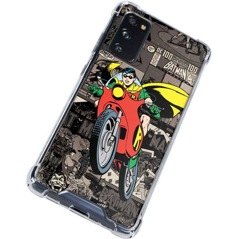 DC Comics Robin Vintage Action pose pattern Galaxy S20 FE Clear Case