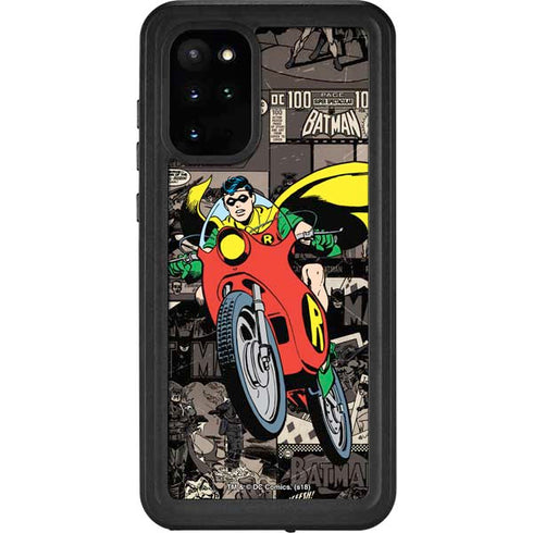 DC Comics Robin Vintage Action pose pattern Galaxy S20 Plus Waterproof Case