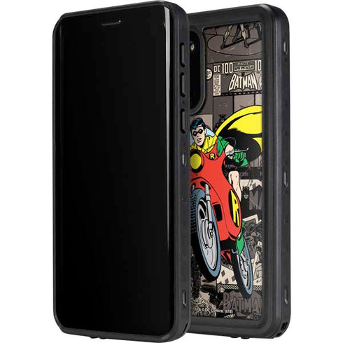 DC Comics Robin Vintage Action pose pattern Galaxy S20 Plus Waterproof Case