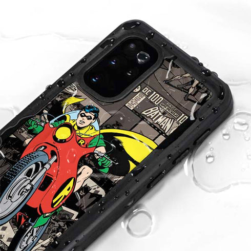 DC Comics Robin Vintage Action pose pattern Galaxy S20 Plus Waterproof Case