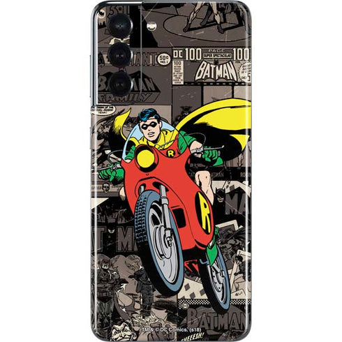 DC Comics Robin Vintage Action pose pattern Galaxy S21 5G Skin