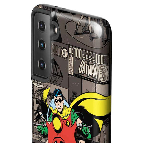 DC Comics Robin Vintage Action pose pattern Galaxy S21 Plus 5G Pro Case