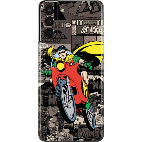DC Comics Robin Vintage Action pose pattern Galaxy S21 Plus 5G Skin