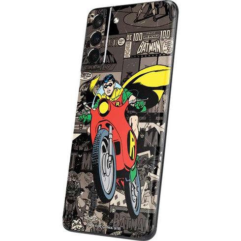 DC Comics Robin Vintage Action pose pattern Galaxy S21 Plus 5G Skin