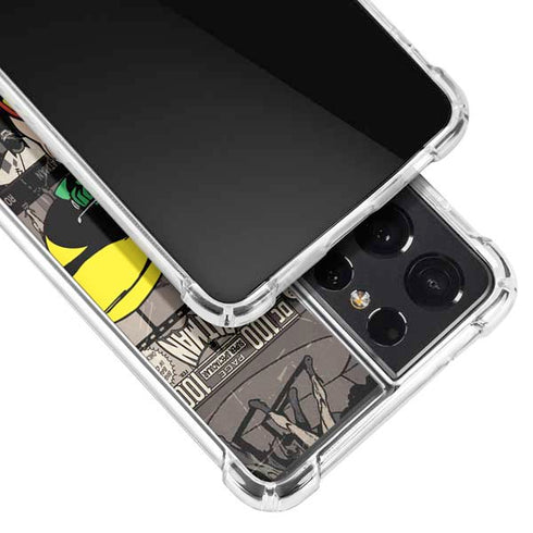 DC Comics Robin Vintage Action pose pattern Galaxy S21 Ultra 5G Clear Case