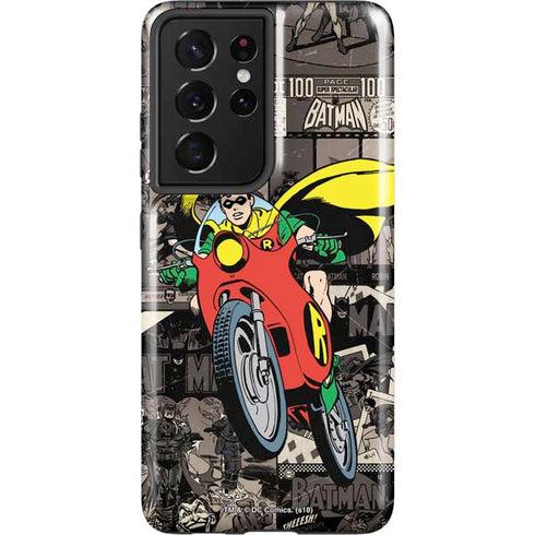 DC Comics Robin Vintage Action pose pattern Galaxy S21 Ultra 5G Pro Case