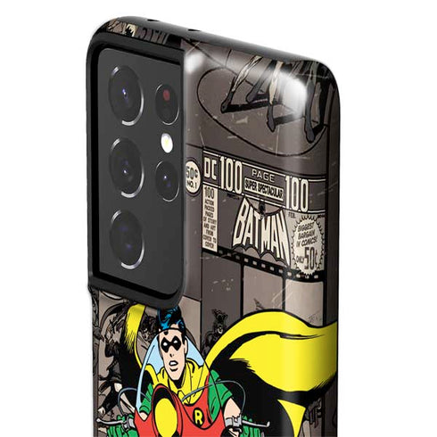 DC Comics Robin Vintage Action pose pattern Galaxy S21 Ultra 5G Pro Case