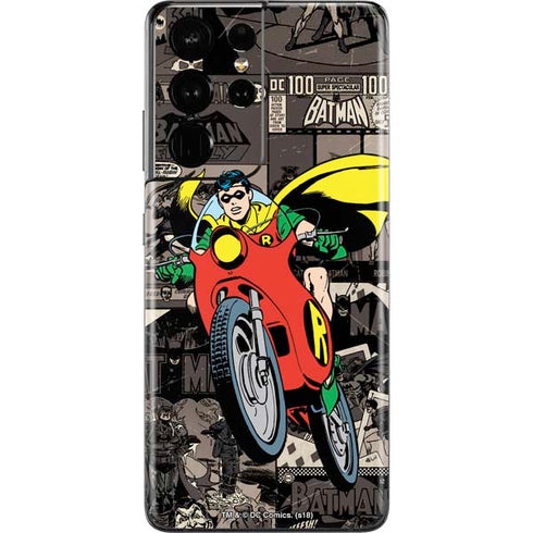 DC Comics Robin Vintage Action pose pattern Galaxy S21 Ultra 5G Skin
