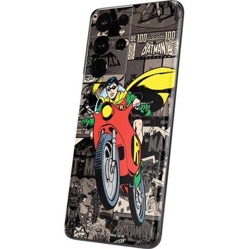 DC Comics Robin Vintage Action pose pattern Galaxy S21 Ultra 5G Skin