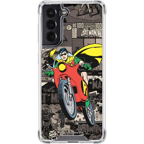 DC Comics Robin Vintage Action pose pattern Galaxy S22 Clear Case