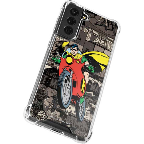 DC Comics Robin Vintage Action pose pattern Galaxy S22 Plus Clear Case
