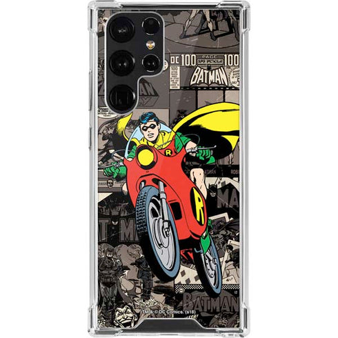 DC Comics Robin Vintage Action pose pattern Galaxy S22 Ultra Clear Case