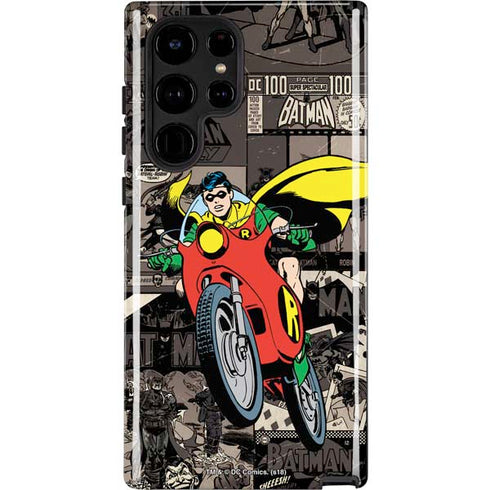 DC Comics Robin Vintage Action pose pattern Galaxy S22 Ultra Pro Case