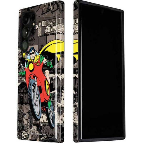 DC Comics Robin Vintage Action pose pattern Galaxy S22 Ultra Pro Case