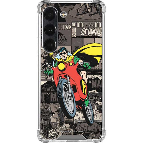 DC Comics Robin Vintage Action pose pattern Galaxy S23 Clear Case