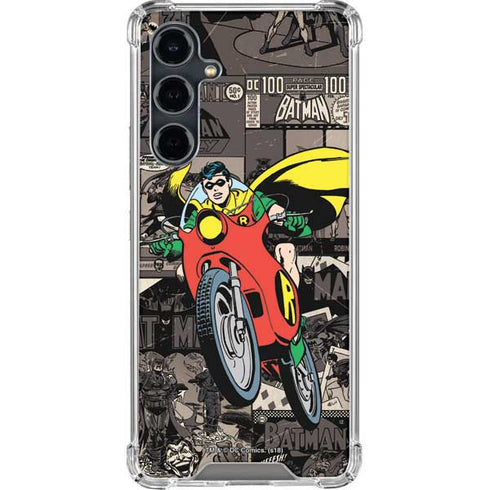 DC Comics Robin Vintage Action pose pattern Galaxy S23 FE Clear Case