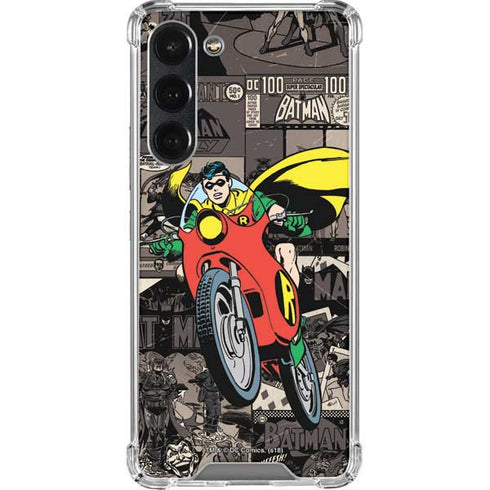 DC Comics Robin Vintage Action pose pattern Galaxy S23 Plus Clear Case