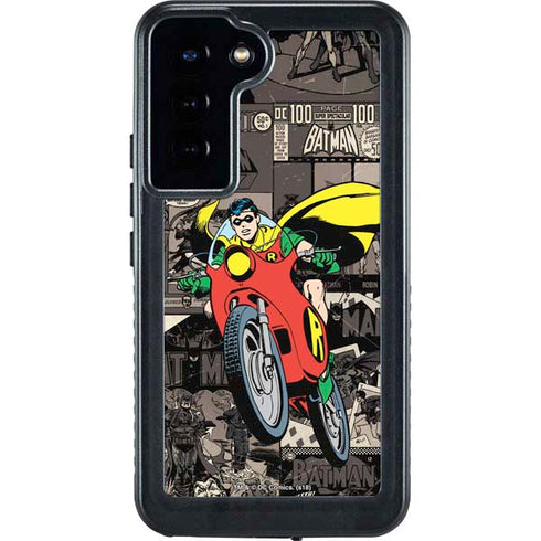 DC Comics Robin Vintage Action pose pattern Galaxy S23 Plus Waterproof Case