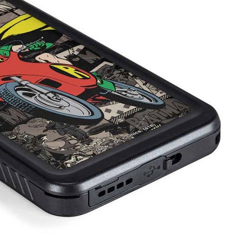 DC Comics Robin Vintage Action pose pattern Galaxy S23 Plus Waterproof Case