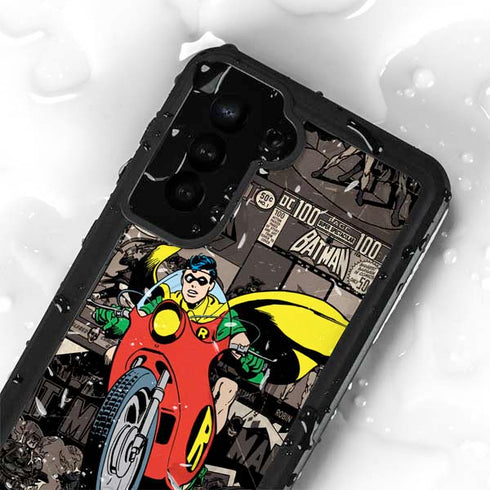 DC Comics Robin Vintage Action pose pattern Galaxy S23 Waterproof Case