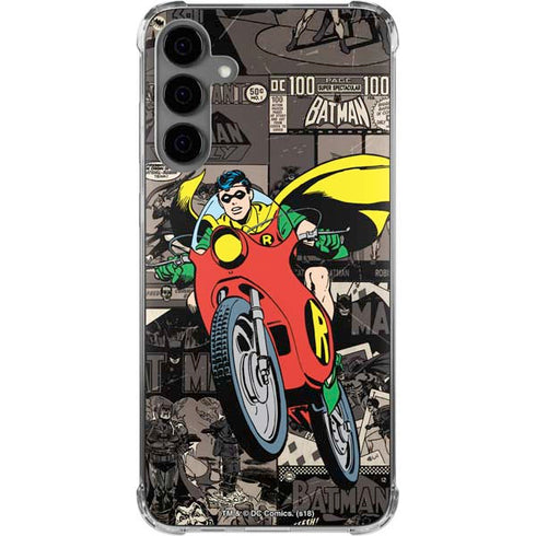 DC Comics Robin Vintage Action pose pattern Galaxy S24 Plus Clear Case