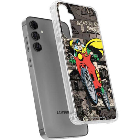 DC Comics Robin Vintage Action pose pattern Galaxy S24 Plus Clear Case