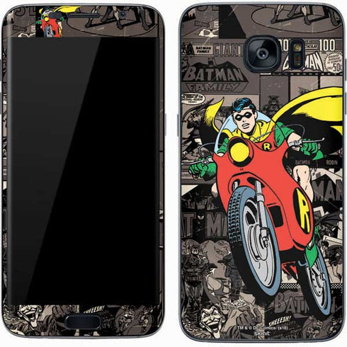 DC Comics Robin Vintage Action pose pattern Galaxy S7 Skin