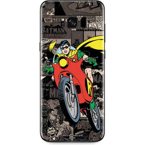 DC Comics Robin Vintage Action pose pattern Galaxy S8 Plus Skin