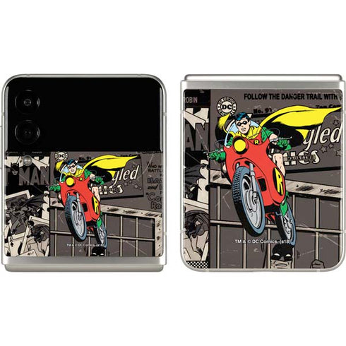 DC Comics Robin Vintage Action pose pattern Galaxy Z Flip3 5G Skin