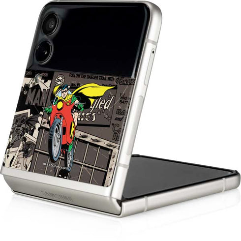 DC Comics Robin Vintage Action pose pattern Galaxy Z Flip3 5G Skin