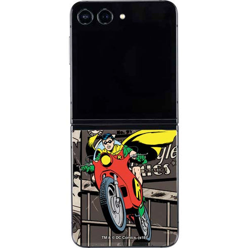 DC Comics Robin Vintage Action pose pattern Galaxy Z Flip5 5G Skin