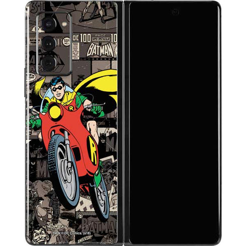 DC Comics Robin Vintage Action pose pattern Galaxy Z Fold2 5G Skin