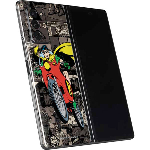 DC Comics Robin Vintage Action pose pattern Galaxy Z Fold2 5G Skin