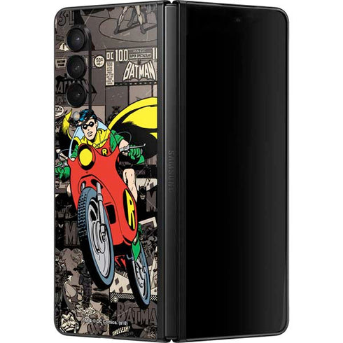 DC Comics Robin Vintage Action pose pattern Galaxy Z Fold3 5G Skin