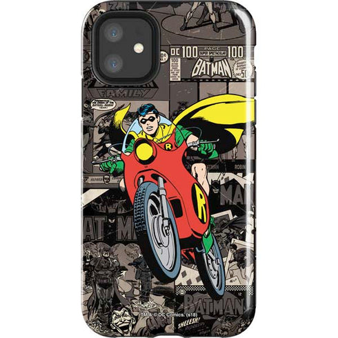 DC Comics Robin Vintage Action pose pattern iPhone 11 Impact Case