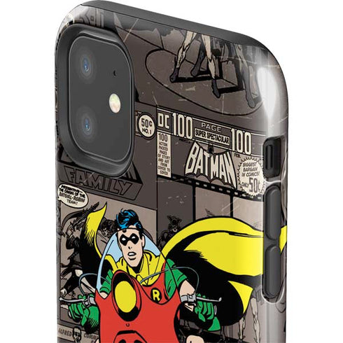 DC Comics Robin Vintage Action pose pattern iPhone 11 Impact Case