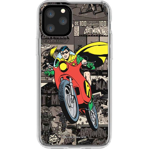 DC Comics Robin Vintage Action pose pattern iPhone 11 Pro Clear Case